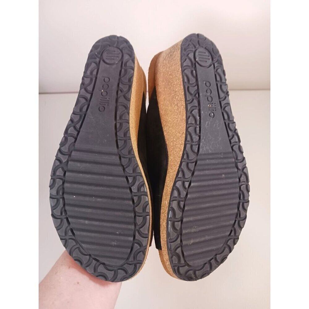 Birkenstock Papillio Wedge Suede Slip-On Open Toe Sandals Black Size EU 41/US 10 - Picture 5 of 6